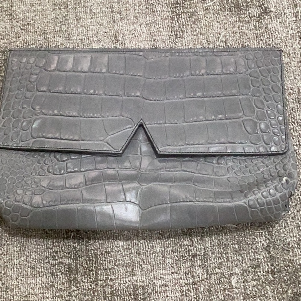 Vince Gray Crocodile Embossed Clutch